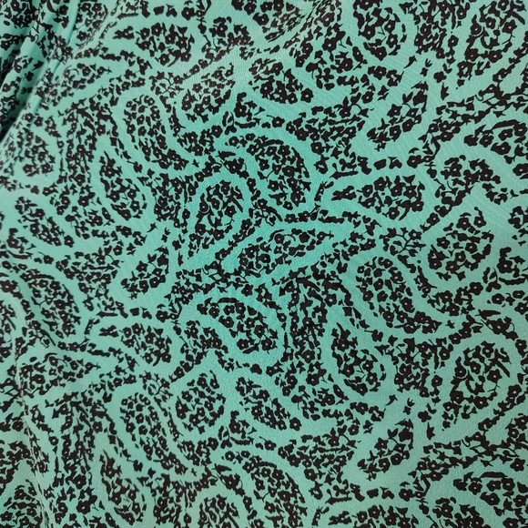 Vintage 80s Sheridan Square Women's Green Paisley Plus Size Midi Dress Sz 16P - Picture 3 of 8